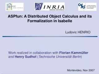 ASPfun: A Distributed Object Calculus and its Formalization in Isabelle