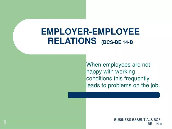 employer employee relations bcs be 14 b