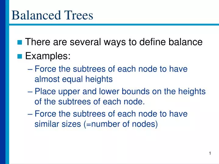 balanced trees