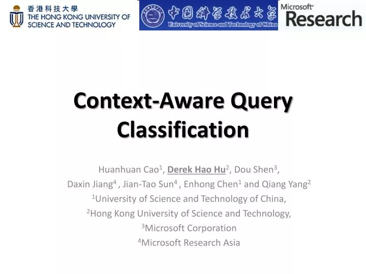 context aware query classification