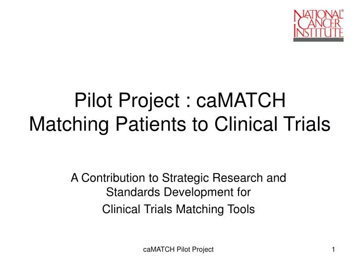pilot project camatch matching patients to clinical trials