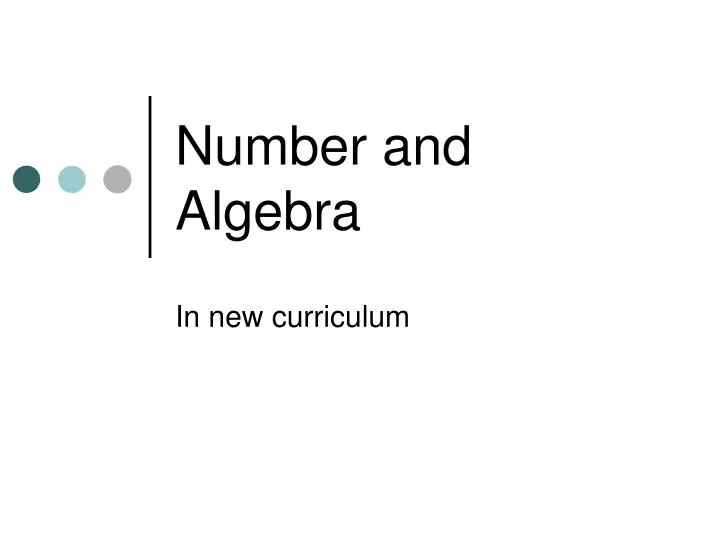 number and algebra