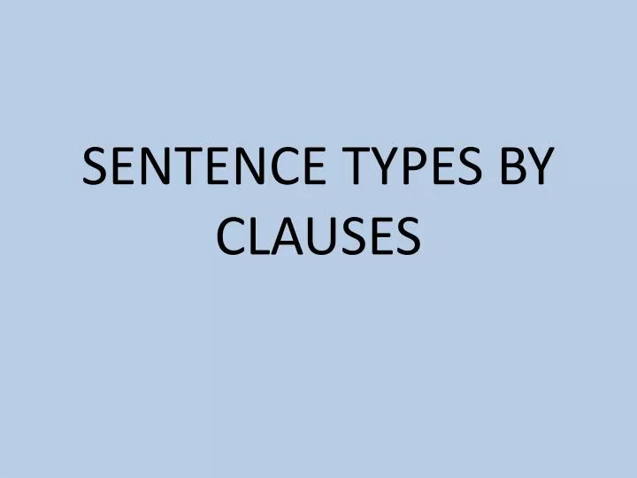sentence types by clauses