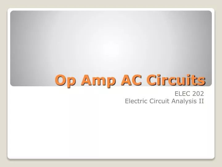 op amp ac circuits