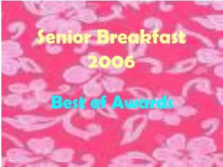 Senior Breakfast 2006