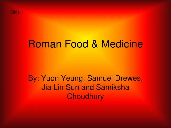 roman food medicine