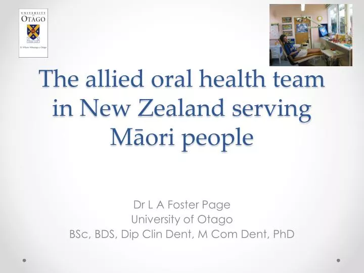 the allied oral health team in new zealand serving m ori people