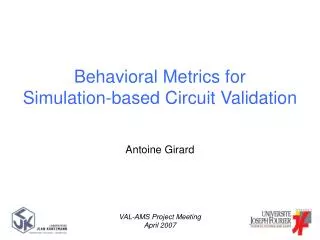 Behavioral Metrics for Simulation-based Circuit Validation