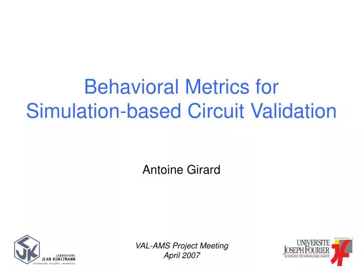 behavioral metrics for simulation based circuit validation