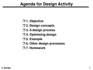Agenda for Design Activity