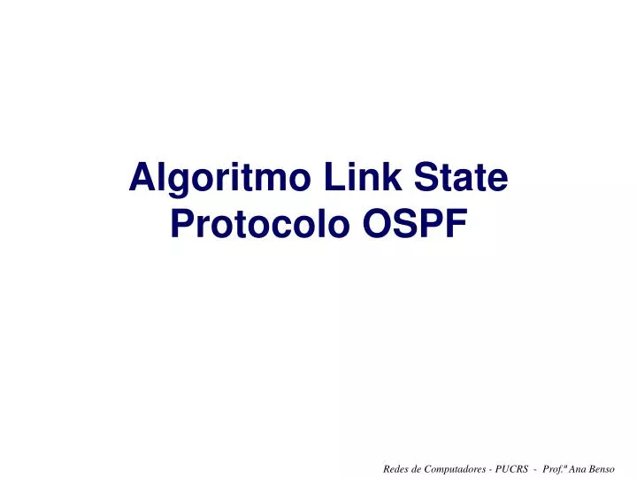algoritmo link state protocolo ospf