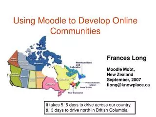 Using Moodle to Develop Online Communities