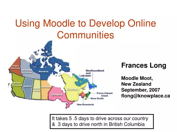 using moodle to develop online communities