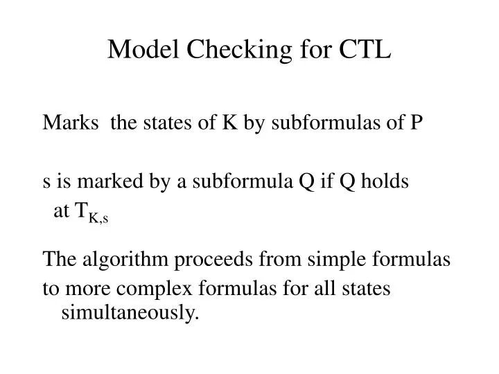 model checking for ctl