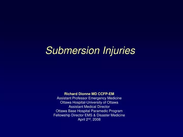 submersion injuries