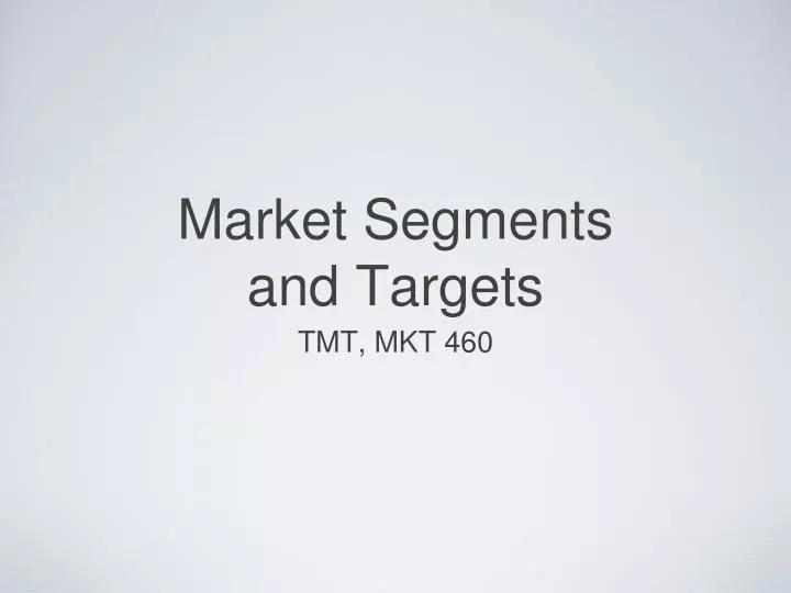 market segments and targets