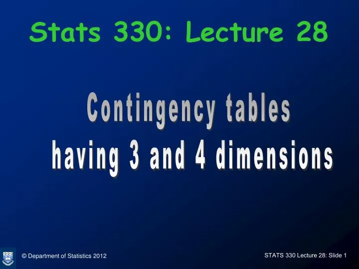 stats 330 lecture 28
