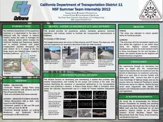 California Department of Transportation District 11 NSF Summer Team Internship 2012