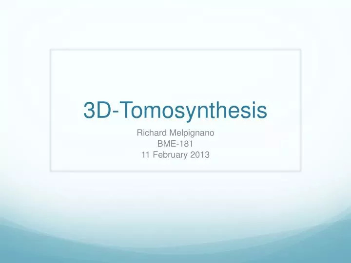 3d tomosynthesis