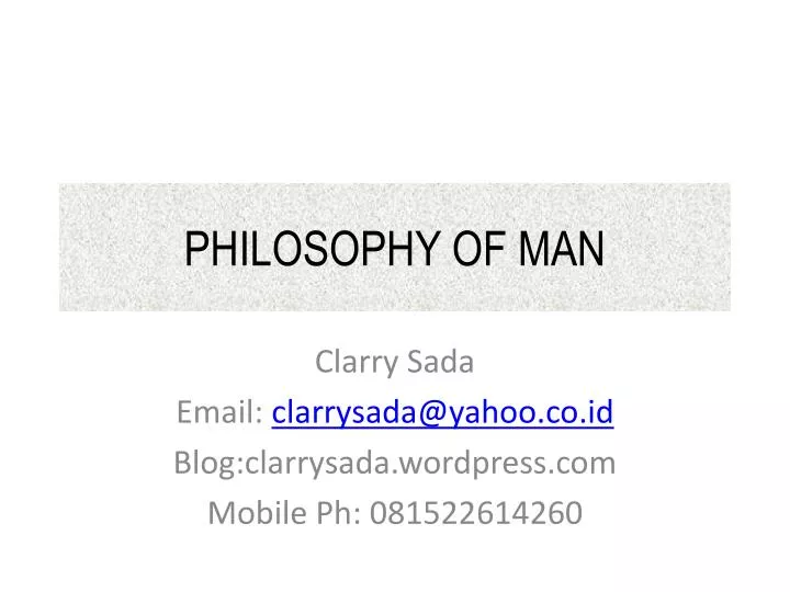 philosophy of man