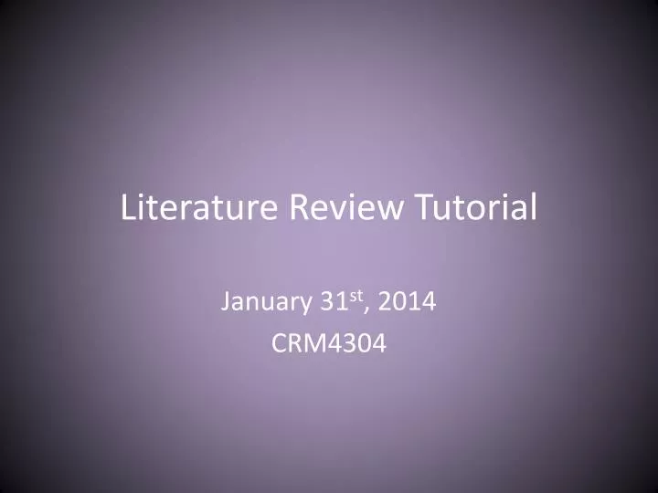 literature review tutorial