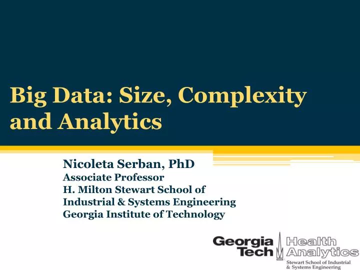 big data size complexity and analytics