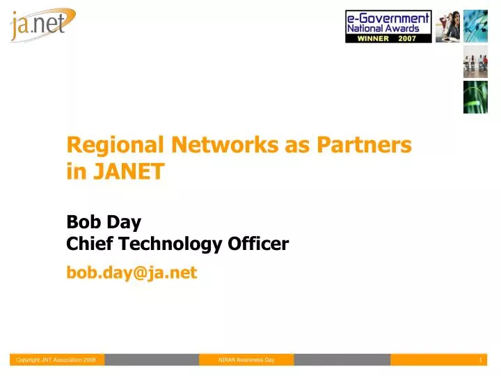 regional networks as partners in janet