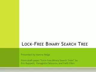 Lock-Free Binary Search Tree