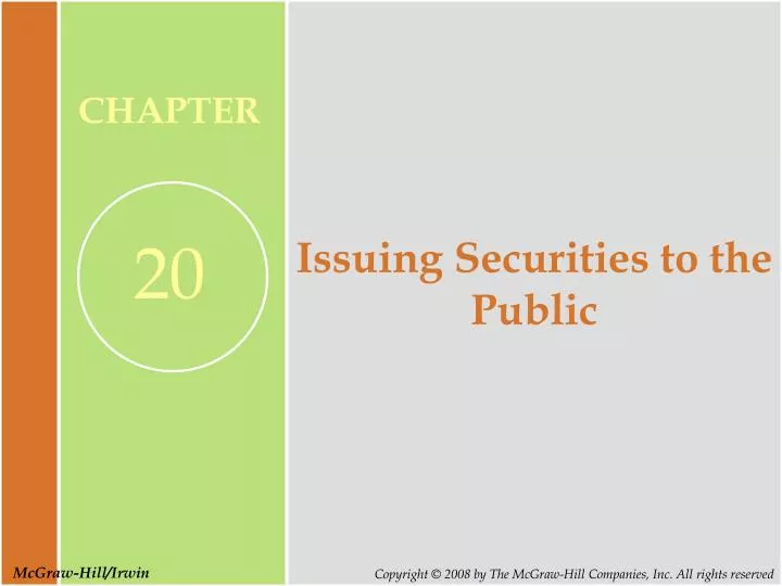 issuing securities to the public