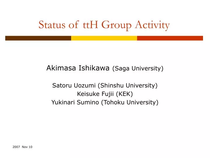 status of tth group activity