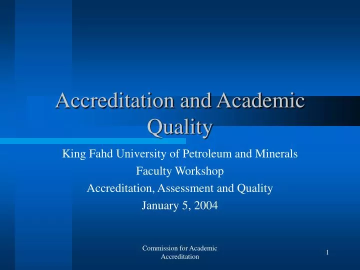 accreditation and academic quality