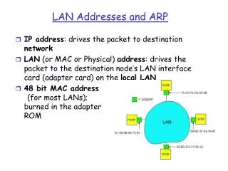 LAN Addresses and ARP