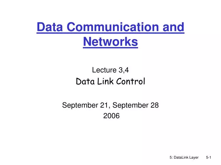 data communication and networks