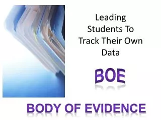 Leading Students To Track Their Own Data