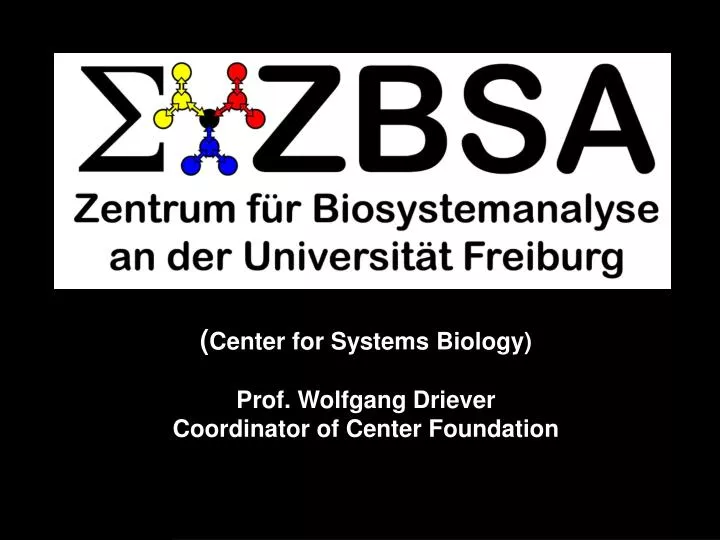 center for systems biology prof wolfgang driever coordinator of center foundation