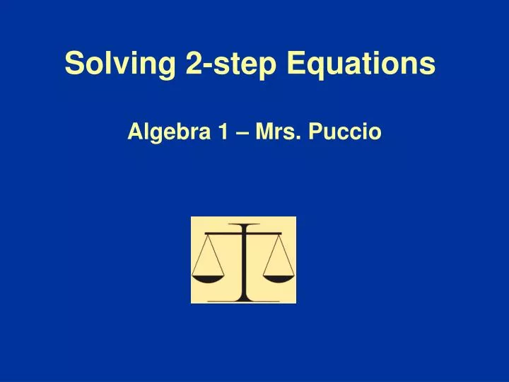 solving 2 step equations