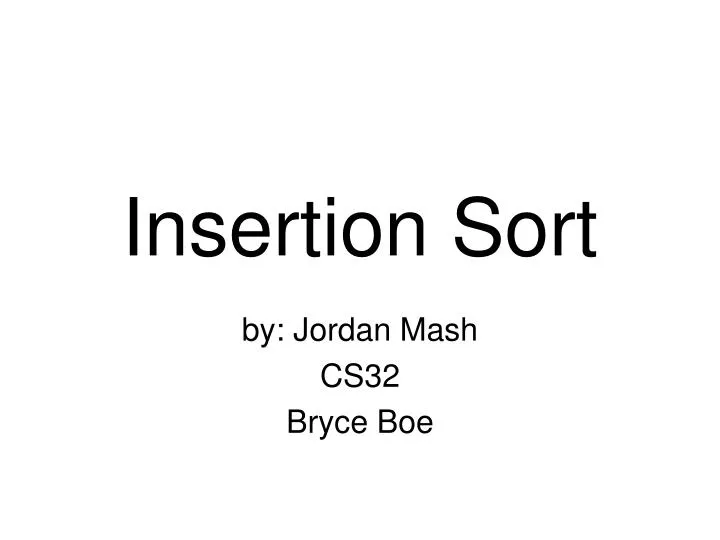 insertion sort