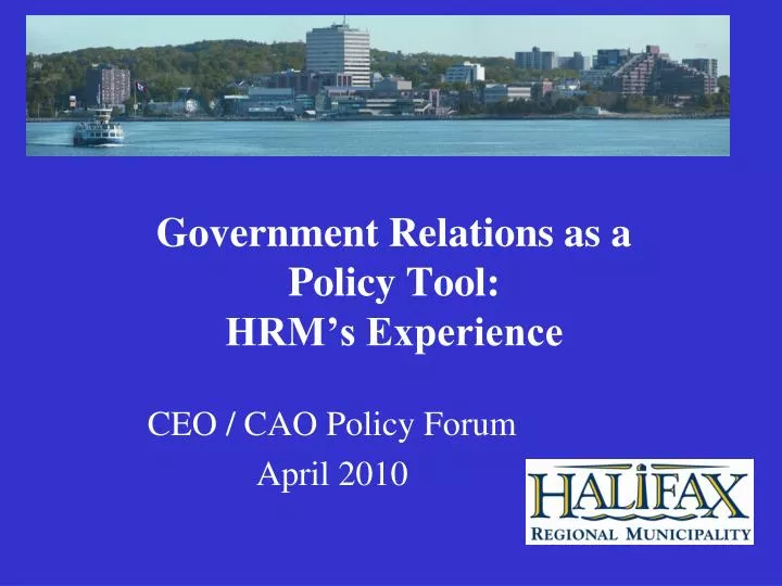 government relations as a policy tool hrm s experience