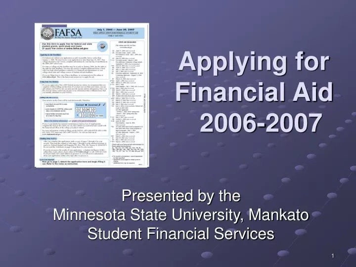 applying for financial aid 2006 2007