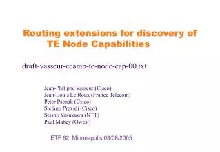 IETF 62, Minneapolis 03/08/2005