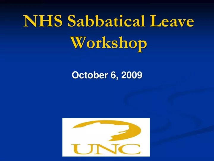 nhs sabbatical leave workshop