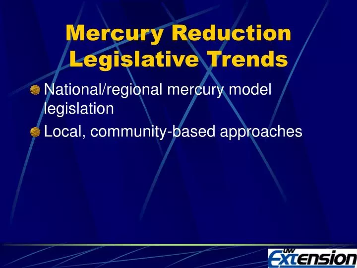 mercury reduction legislative trends