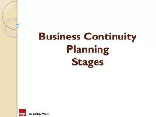 Business Continuity Planning Stages