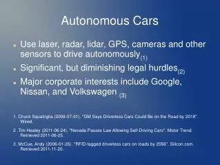 Autonomous Cars