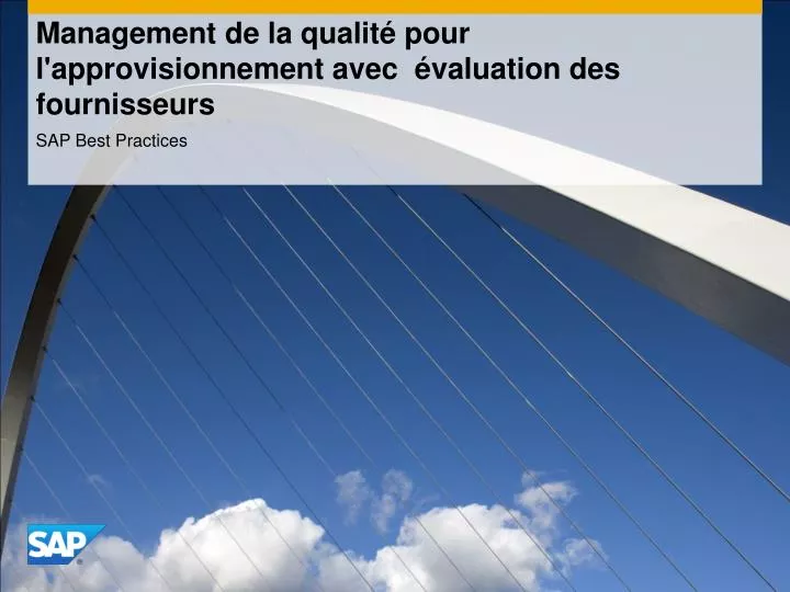 management de la qualit pour l approvisionnement avec valuation des fournisseurs