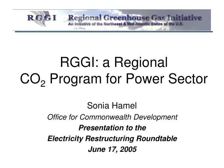 rggi a regional co 2 program for power sector