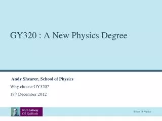 gy320 a new physics degree