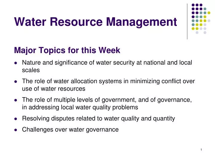 water resource management
