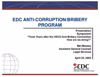 EDC ANTI-CORRUPTION/BRIBERY PROGRAM