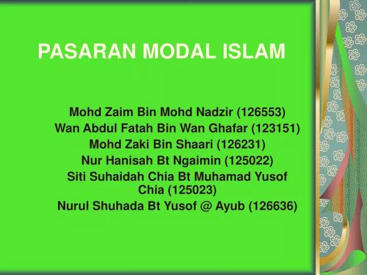 pasaran modal islam